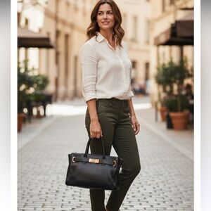 Onna Ehrlich Handbag Black Maya Pebbled Leather Pre-loved in Good Condition.